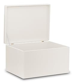 Pinus - Holzkiste mit Deckel 40x30x23 cm, Box ohne Griffe, Stabiles Holzbox mit Deckel, Schatztruhe aus Holz mit Klappverschluss, Holzschachtel mit Deckel, Aufbewahrungsbox - Weiß