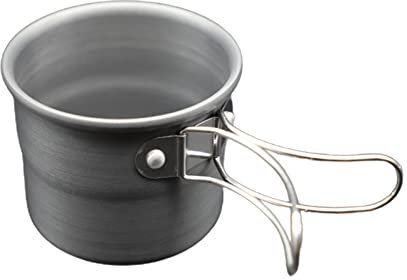 Tasse aus Aluminiumlegierung mit faltbarem Griff, Kochgeschirr, Kaffeebecher, tragbar, Camping, Wasserbecher für Outdoor, Reisen, Camping