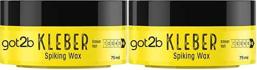 got2b Kleber Spiking Wax Halt 6 2er Pack (1x 75 ml), Haarwax mit krassem Halt für vertikale Styles, Haargel für Männer modelliert wie ein Wax und hält wie ein Kleber