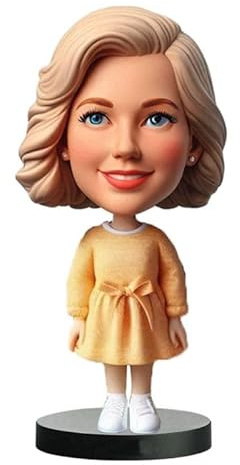 mydedor Individuelle Wackelkopf-Figur-Puppe, Thanksgiving Day weiblicher Wackelkopf, Figuren Handgefertigte personalisierte Skulptur Geschenk