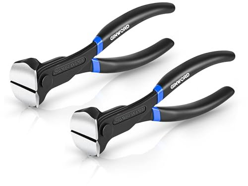 GINWORD 2 PCS 7 Inch Nail Puller, Nail Remover Tool, End Cutting Pliers, Carpenter Tools, Nail Pulling Pliers, End Nippers, Nippers Tool for Pulling Nails and Cutting Wires