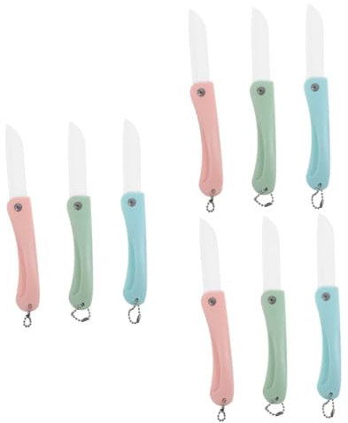 OFFSCH 9stücke Teiliges Faltbarer Keramik-fruchtmesser Tragbar Und Rostfrei Für Obst Und Farbe Zufällig Küchenwerkzeug Für Frische Zubereitung