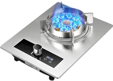 Cuisinière À Gaz, Cuisinière À Gaz 5,2 KW, Cuisinière À Gaz En Verre Trempé Tout En Cuivre, Cuisinière À Conversion Gaz Naturel/gaz Liquéfié, Avec Protection Contre L'extinction Et Minuterie(NG)