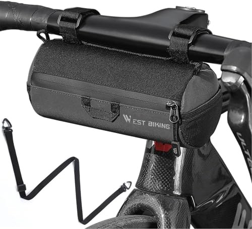 Ayicheyl Lenkertasche Fahrrad, Fahrradtasche Lenker mit Schultergurt,Lenkertasche Fahrradtasche Fahrrad Zubehör Fester Lenkerfür Mountainbikes Rennräder,Schwarz 1L