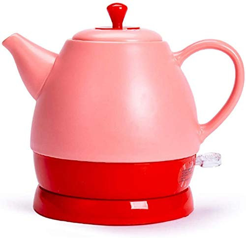 Bollitori, bollitore elettrico in ceramica senza fili, teiera, teiera retrò da 1 litro, acqua veloce da 1350 W per tè, caffè, zuppa, farina d'avena, base rimovibile, spegnimento automatico, protezion