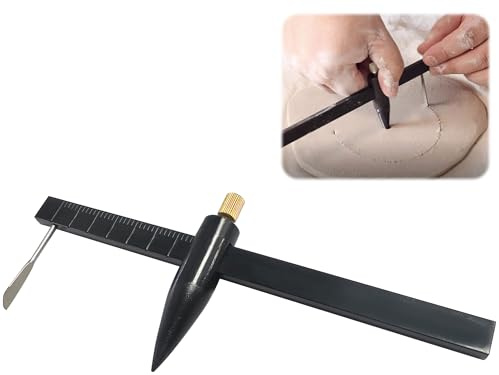 1 Stück Kunststoff-Töpferzirkel mit Zirkelschneider Messschieber und Kreisschneider für Präzise Töpferarbeiten, Langlebiges und Vielseitiges Werkzeug für Ton und Modellierarbeiten, Einfach zu Bedienen