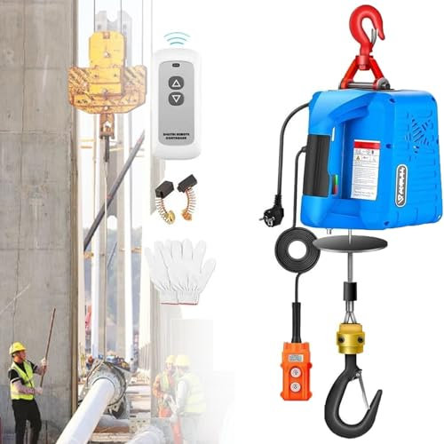 3 In 1 Electric Hoist Winch - 1,100lbs Capacity, Portable with Lifting Strap, Max 25ft Height, 16ft/Min Speed for Easy Lifting and Control