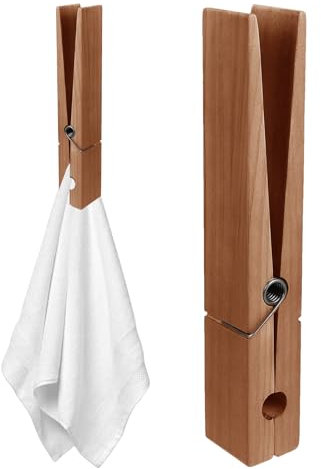 Molletta grande in legno, 30 cm, mollette giganti in legno, porta asciugamani da bagno, clip con molla, e robusta, per soggiorno, lavanderia e camera da