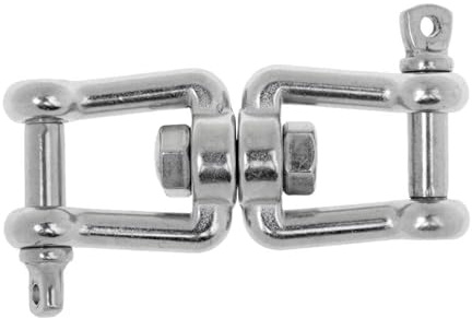 CHAKAE Grillete de rotación de anclajes de acero de grado marino con doble mandíbula de rotación, conector de cadena resistente a la corrosión para barcos grillete resistente