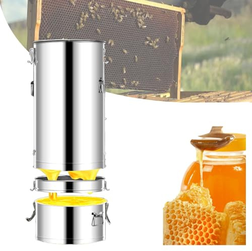 Extracteur Miel Manuel Domestique Avec Double Filtre, Filtre À Miel Centrifugeuse Pour Usage Domestique Et Apiculture Professionnelle Acier Inoxydable(Convient Aux Rayons De Miel :