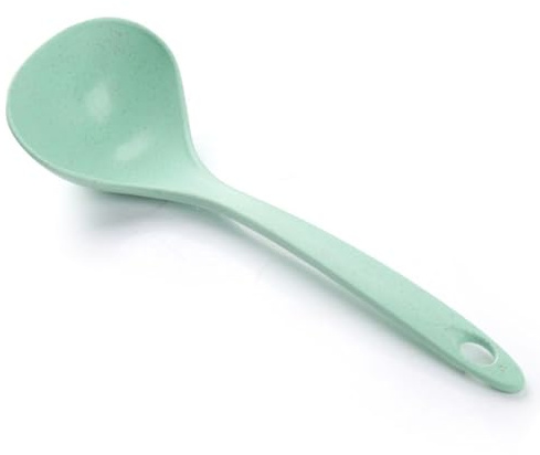 Cuchara Sopera Cucharón de sopa colgante grueso con mango de cocina, vajilla para Cocinar en La Cocina(Verde)
