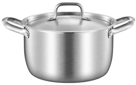 KIFSDLF Olla de Acero Inoxidable 316 for Sopa. Extra Gruesa Apta for Uso alimentario. Doble asa Reforzada. Ollas Especiales for hornos electromagnéticos Gas(26cm)