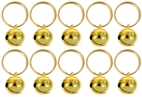 Kisangel 12pezzi Campanellini in Metallo per Collare Cani Gatti Piccoli Ciondoli Rotondi Pendenti Campanellini Vintage Dorati per Animali Domestici e Accessori