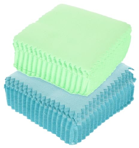 SHOWERORO Paños para Limpiar Joyas y Oro 50 Piezas Colores Variados Paño de Pulido sin Rayas Tela para Limpieza de Cubiertos y Protección de Plata Reutilizable para Color Aleatorio