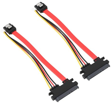 YINETTECH Paquete de 2 unidades de 15 cm compatibles con SATA de 22 pines (7+15) a compatible con datos SATA de 7 pines + cable adaptador de alimentación, compatible con Molex Mini de 4 pines