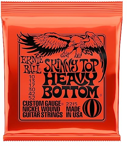Ernie Ball Skinny Top Heavy Bottom Slinky Nickel Wound Electric Guitar Strings, 10-52 Gauge (P02215)