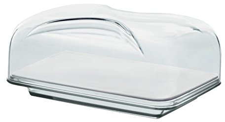 Guzzini Copriformaggio Rettangolare Gocce, Trasparente, 25.5 x 18 x h11.5 cm