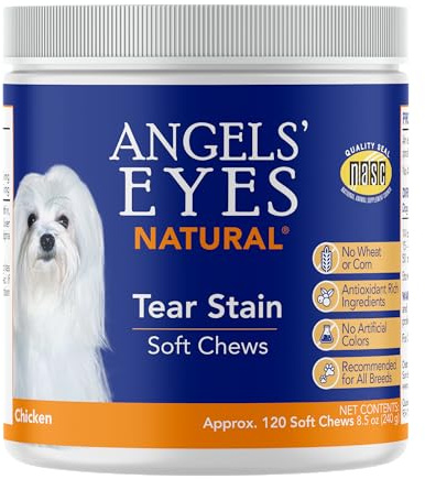 Angel's Eyes NATURAL Tear Stain Prevention Soft Chews for Dogs - 120 Ct - Chicken Formula (AENSC120D)