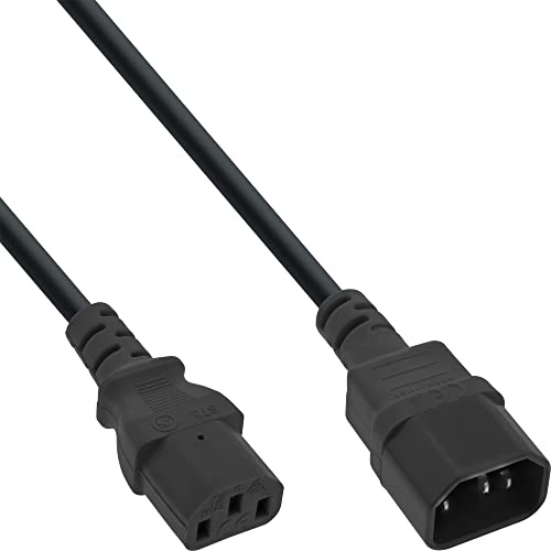 InLine® 16603A Kaltgeräteverlängerung, C13 auf C14, 0,3m