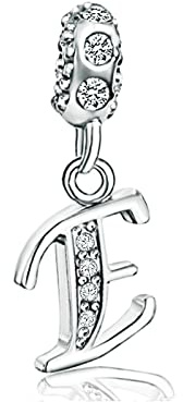 KunBead Jewelry Letter Charms Initial Dangle Alphabet Love Crystal Beads for Charm Bracelets for Women