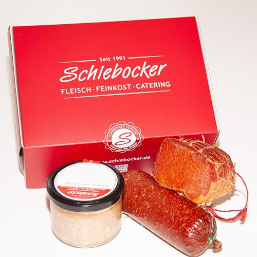 Wurstpaket Oberlausitz | Präsentkorb Edel Salami & geräucherter Schinken am Stück | Fresskorb Fleisch- & Wurstwaren mit Leberwurst im Glas | verfügbar als Geschenkkorb
