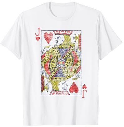 Bube der Herzen Spielkarten Kostüm, Poker, Distressed T-Shirt