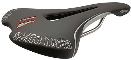 Selle Italia FLITE TI 316 Flow - Sella per Bicicletta da Corsa, Morbida e Ultraleggera, con Forma Piatta e Telaio in TI 316, Resistente e Performante - Taglia L2, Nero