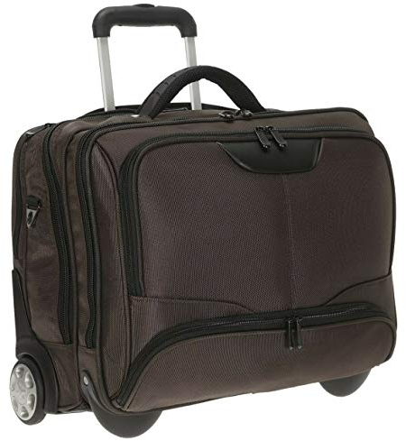 Pilotenkoffer Trolley Aktenkoffer Umhängegurt Koffer 47 cm Braun Nylon Bowatex