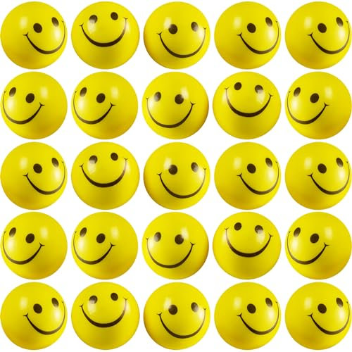 Bedwina 24 Smile Face Stress Balls, Squishy Toys Bulk for Adults and Kids