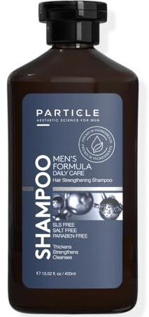 Particle Hair Thickening Shampoo for Men, Men’s Shampoo, Cleansing Formula Made with Biotin, Capixyl, Redensyl, Ginseng and Green Tea Extract for Hair Strength Support, Paraben Free, 400 mL