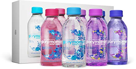 GLORY MORNIN' SUPER VODKA - 4 Flaschen Geschenkset - Super Premium Vodkaset aus Reis mit Superfruits in edler Geschenk Box - 4x 0,35l - 40% Vol.