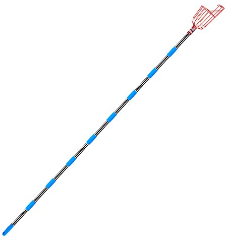 Bseical Obstpflücker mit Teleskopstiel, Apfelpflücker Korb Teleskopstange 1.6/2.4/3.6m, Kirschpflücker Erntehelfer Obst Pflücker, Obstfänger Greifer Äpfeln Beeren Garten Obsternter Metall (3.6m)