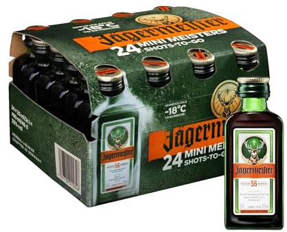 JÄGERMEISTER Licor de Hierbas Pack 24 x 20 ml, 35% Vol | Con 56 Hierbas Naturales.