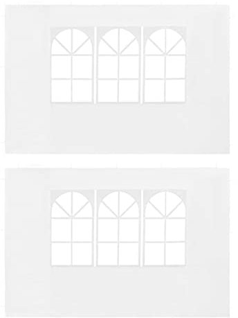 SKM Pared para toldos de PE 2 unidades con ventana blanca