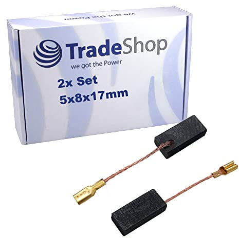 2x Trade-Shop Motorkohlen/Kohlebürsten/Kohlestifte 5x8x17mm kompatibel mit Bosch GGS 27 L, GGS 27 LC, GSC 2,8 ersetzt 1609200634 / Geradschleifer
