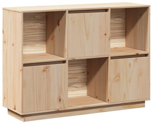 vidaXL Sideboard Kommode Anrichte Schrank Beistellschrank Mehrzweckschrank Standschrank Wohnzimmer Flur 110,5x35x80cm Massivholz Kiefer