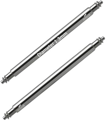 masar 20mm SLX130 Durchmesser Ø 1.3mm - Federstege für Uhrenarmbänder - Federstifte, Stege, Stifte, Bandanstöße, Spring Bars for Watch – 1,3mm – 20 mm, Double Flange – 0.7mm - INOX 316L - 2 pcs