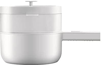 Poêle à Frire Electrique Anti Adhésive Portable 1,5 L, Mini Marmite Electrique avec Cuiseur Vapeur, Nouilles Rapides, œuf, Steak, Sauté, Flocons D'avoine