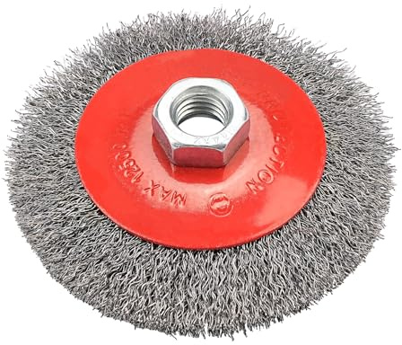 NuoDunco 100mm Wire Brush Wheel M14 Thread Wire Wheel Angle Grinder Wire Brush for Rough Surface Paint Rust Removal, Corrosion Scrub