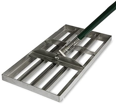 Râteau de Niveau de pelouse, niveleur d'outils de Cour de râteau de nivellement de pelouse, niveleur de pelouse léger en Acier Inoxydable, broyeur d'herbe de Sable Plat pour la Fin