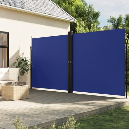 Bulliing Seitenmarkise Ausziehbar Sichtschutz Garten Sichtschutz Ausziehbar Balkon Seitenmarkise Blau 200x600 cm - 4004656