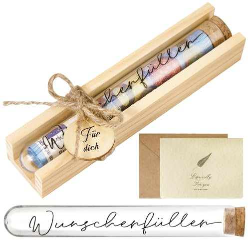 BOFUNX Wunscherfüller Geldgeschenke Holz Geldgeschenk Jugendweihe Geldgeschenk Geburtstag mit Umschlägen Lustige Geschenke Geschenkidee für Geburtstag Hochzeit Jugendweihe Weihnachten