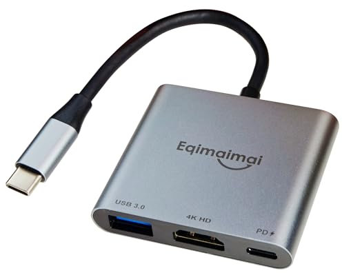 USB C to HDMI Adapter, 4K@30 HDMI to USB C,USBC to HDMI Adapter with USB 3.0, 100W PD Charging, Multiport Hub Compatible with MacBook Pro, iPad Air, iPhone, Laptop, TV, Switch, Monitor and More