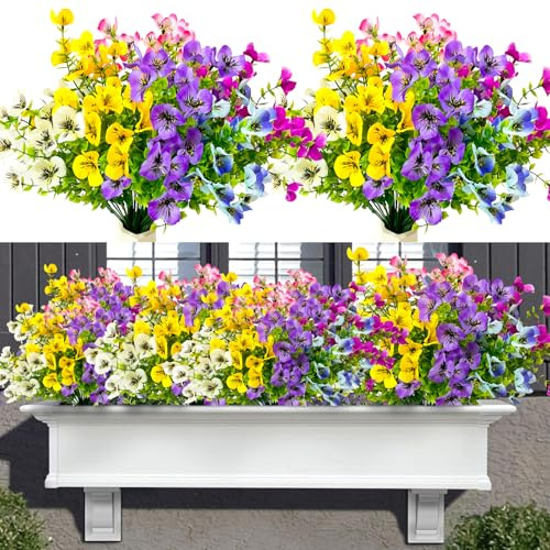 Jadeunm 6 Bündel Künstliche Blumen Pflanzen,Kunstblumen wie Echt