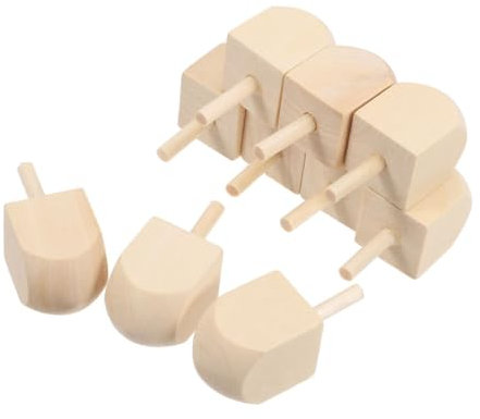 CORHAD 10stücke Holzdreidel Unbemalt Naturholz Kreisel Spielzeug Für Junge Mädchen Chanukka-Party Dekoration DIY Basteln Traditionelle Familienaktivität