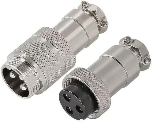 RUNCCI-YUN GX20 3 Pines Aviación Enchufe Conector,20mm Soldadura Metal Macho Hembra Panel Conector de Cable（GX20 3 Pines Butting ）