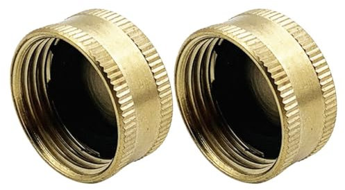 YOSADIER 2pcs Garden Hose End Cap Female Connector Brass Hose Fitting for Garden Stopper Accessories