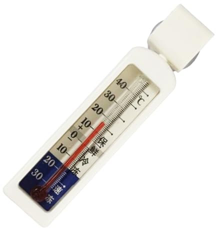 Indicador de temperatura del frigorífico, pista de vidriado analógico vertical, indicador de temperatura con vaso de ventosa, rango de -30 grados y 50 grados, monitor de tubo de de cocina