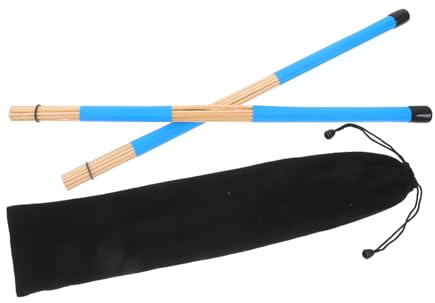 BESPORTBLE Cepillos para Batería de Jazz de Bambú Ligero y Fácil de Usar, de Varillas Profesionales para Percusión en Tambores y Música Folk