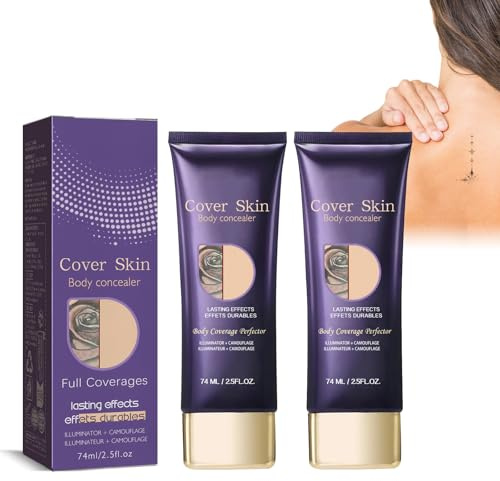 2 Pièces Concealer, Tattoo Cover Up Makeup, Body Coverage Perfector, De Larga Duración, Hydratation, Camouflage de Tatouage, Cicatrices, Acné, Tache de la Peau, Adecuado Para Todo Tipo de Pieles